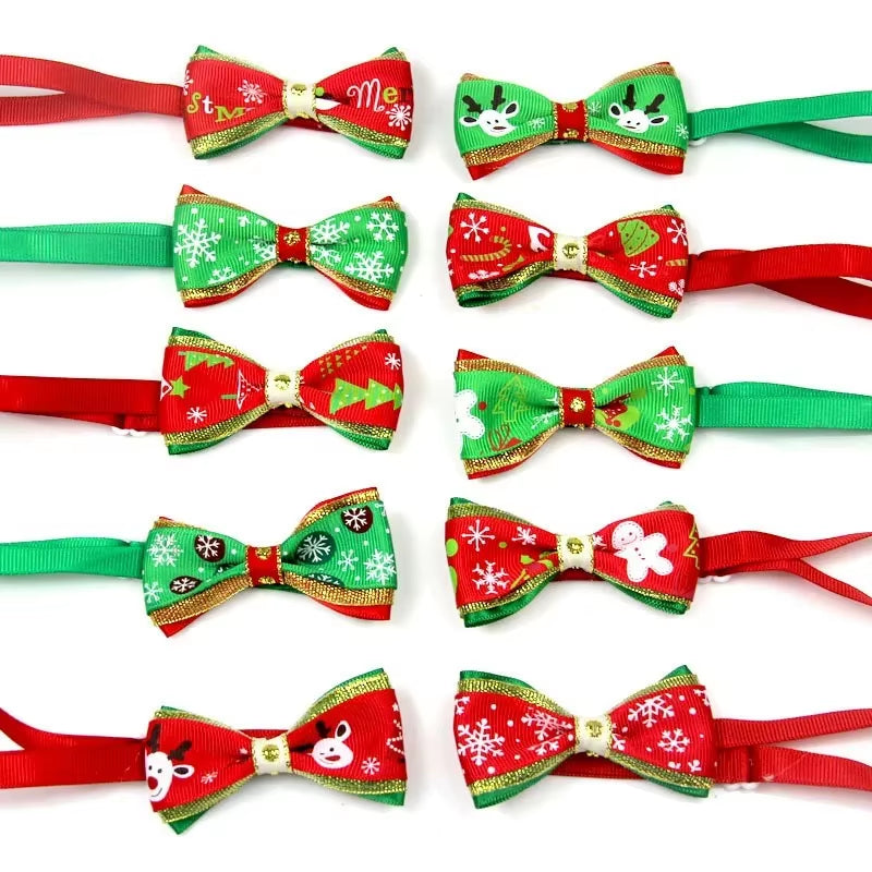 Pet Christmas Bow Tie Dog Collar with Bowknot Stylish Holiday Pet Accessory for Dogs Perfect for Christmas and Special Occasions