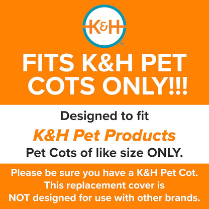 Dog Cot Replacement Cover, Designed to Fit K&H Medium Pet Cots (Sold Separately), Indoor Outdoor, Breathable Cooling Mesh Center, Machine Washable - Medium 32 X 25In Gray