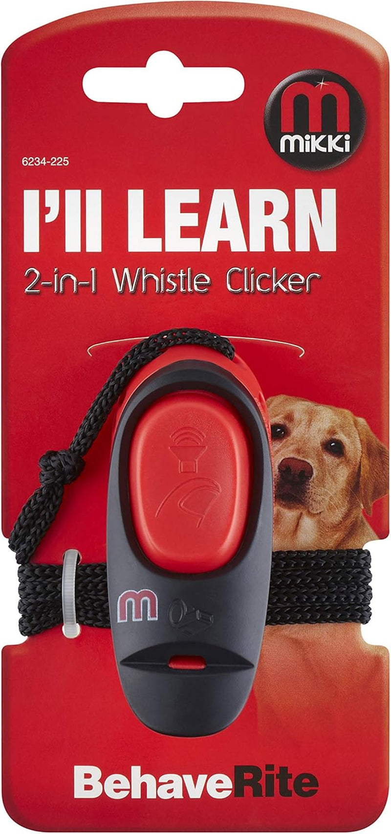 2-In-1 High Pitched Whistle Clicker, Dog Clicker Training Aid for Recall and Command Behaviour, with Neck Strap and Belt Hook 31 G