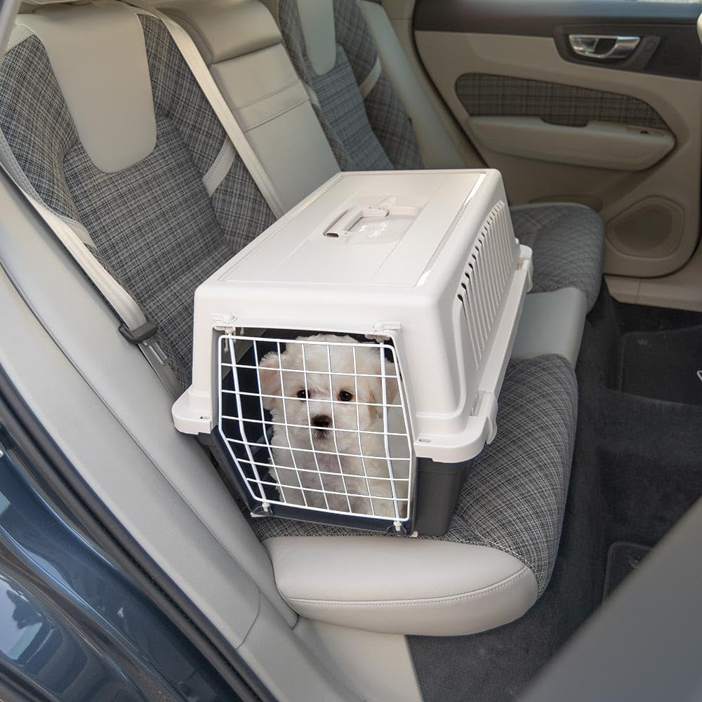 Cat Carrier Small Dog Carrier, Secure, Practical, Easy to Clean, Durable Pet Dog/Cat Travel Box Cage up to 8 Kg. 58 X 37 X H 32 Cm. Black