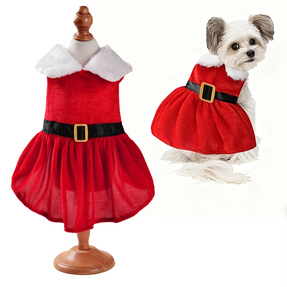 Christmas Pet Costume for Small Medium Dogs Cats Santa Claus Cosplay Puppy Clothes Cute Chihuahua Yorkshire Party Pet Outfits