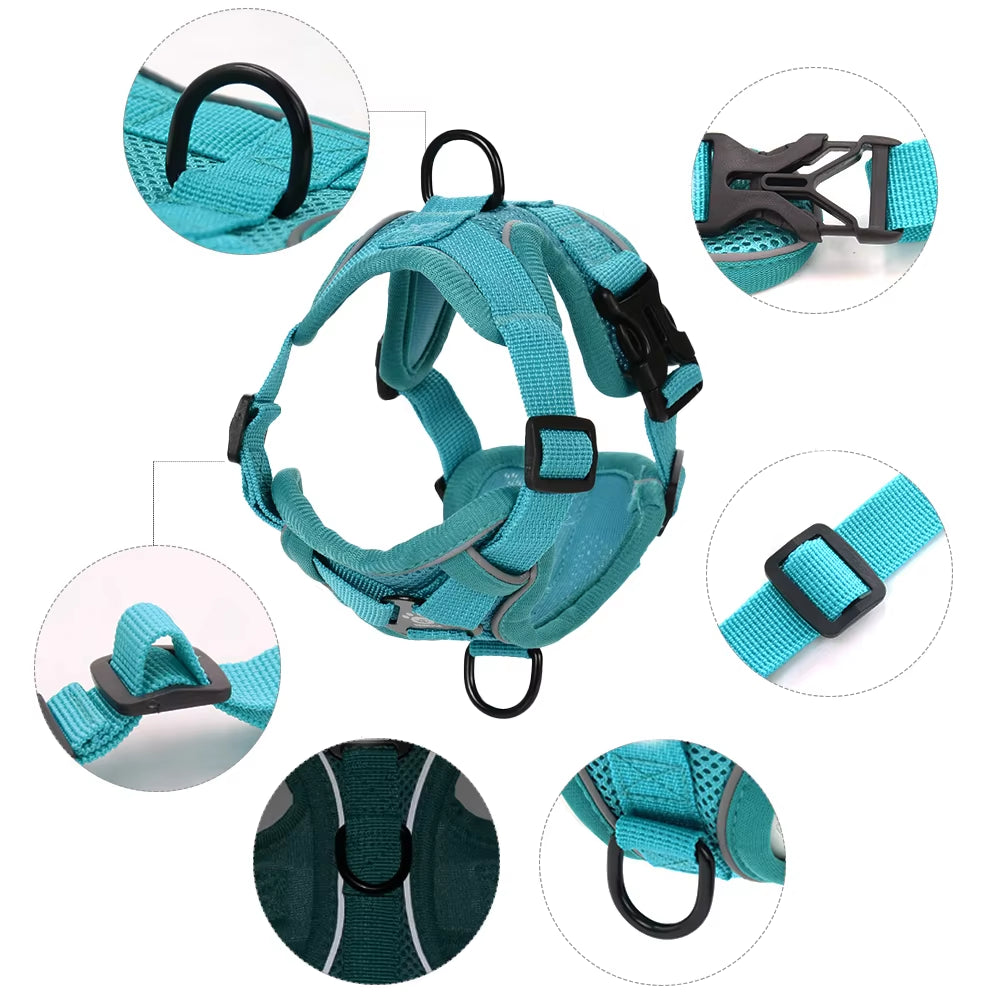 Adjustable Cat Harness Leash for Small Medium Dogs Cats Reflective Escape Proof Harnesses Pets Vest Puppy Kitten Kitty Supplies
