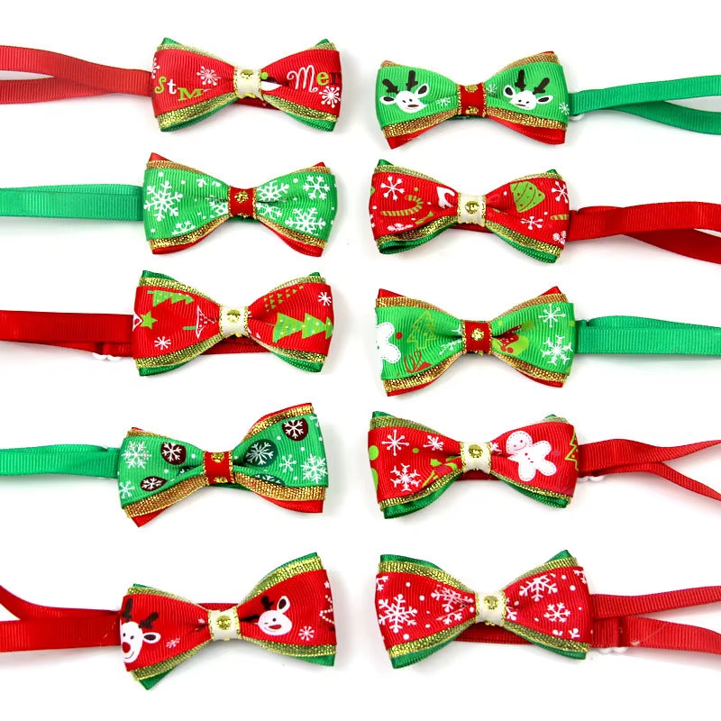 Pet Christmas Bow Tie Dog Collar with Bowknot Stylish Holiday Pet Accessory for Dogs Perfect for Christmas and Special Occasions