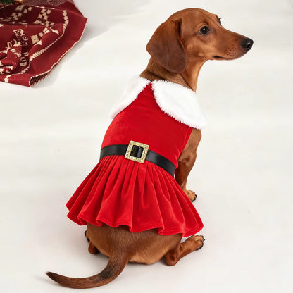 Christmas Dog Dress Pet Christmas Costume Cat Clothes Girl Puppy Xmas Holiday Party Cosplay Outfit Winter Apparel for Small Dogs