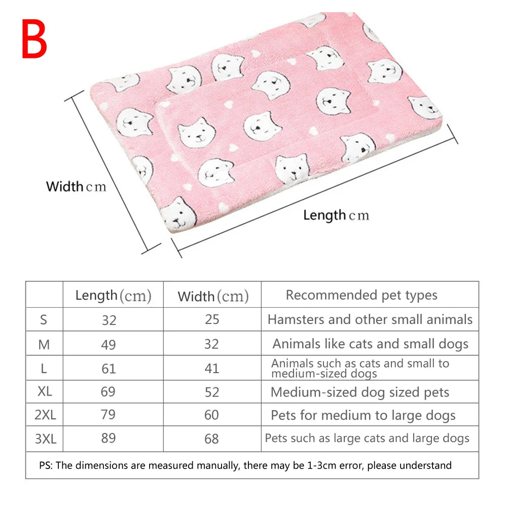 Flannel Pet Mat Dog Bed Cat Bed Thicken Sleeping Mat Dog Blanket Mat for Puppy Kitten Pet Dog Bed for Small Large Dogs Pet Rug