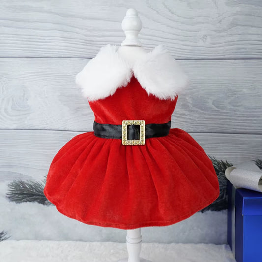 Christmas Dog Dress Pet Christmas Costume Cat Clothes Girl Puppy Xmas Holiday Party Cosplay Outfit Winter Apparel for Small Dogs