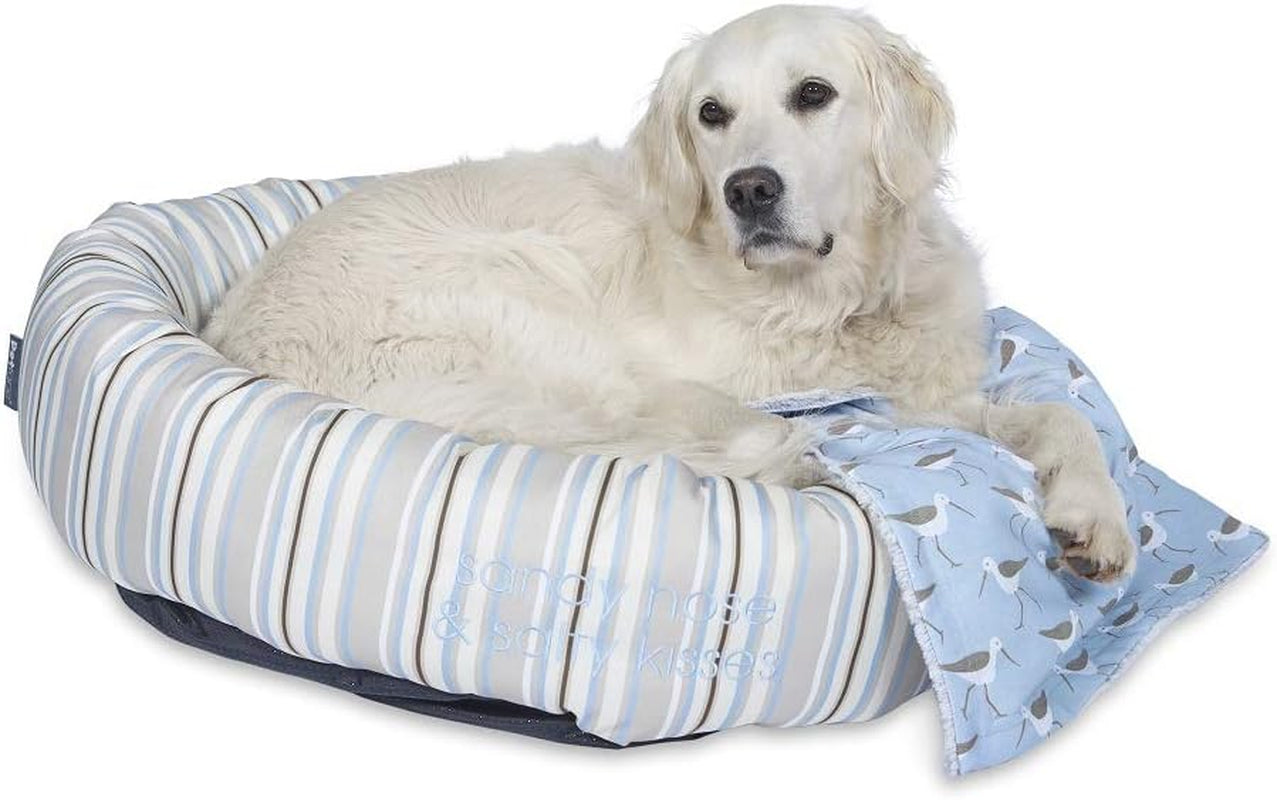 Sandpiper Stripe round Dog Bed, Large