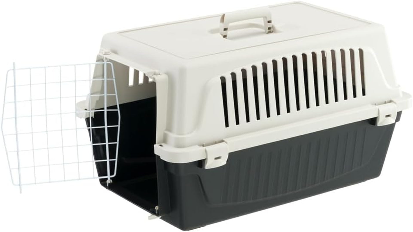 Cat Carrier Small Dog Carrier, Secure, Practical, Easy to Clean, Durable Pet Dog/Cat Travel Box Cage up to 8 Kg. 58 X 37 X H 32 Cm. Black