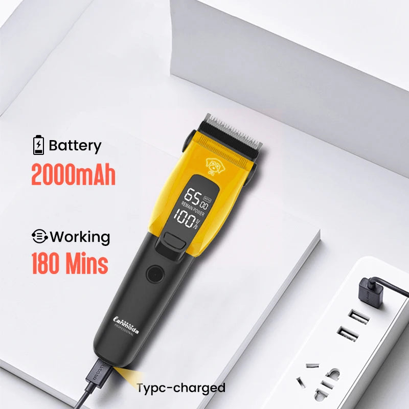 Pet Clipper Professional Dog Hair Trimmer Cat Grooming Shaver Type-C Charged Electric Puppy Cutting Machine for Small Big Animal