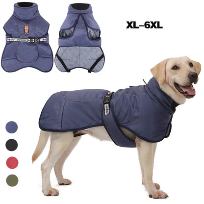 Winter Warm Dog Clothes for Medium Large Dogs Reflective Windproof Pet Thicken down Jacket Labrador French Bulldog Coat Outfits