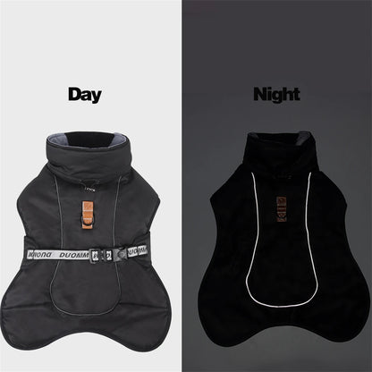 Winter Warm Dog Clothes for Medium Large Dogs Reflective Windproof Pet Thicken down Jacket Labrador French Bulldog Coat Outfits