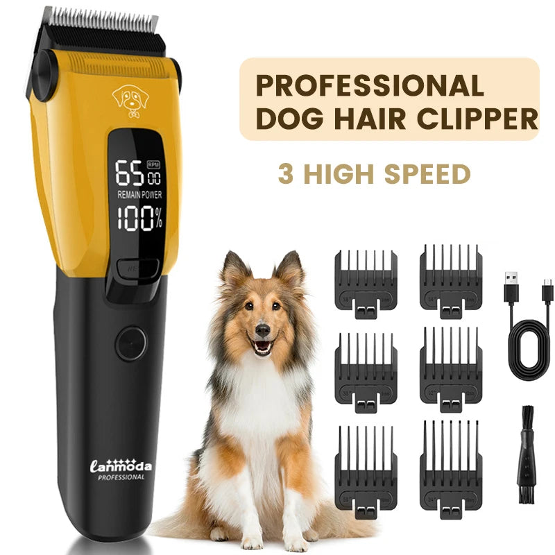 Pet Clipper Professional Dog Hair Trimmer Cat Grooming Shaver Type-C Charged Electric Puppy Cutting Machine for Small Big Animal