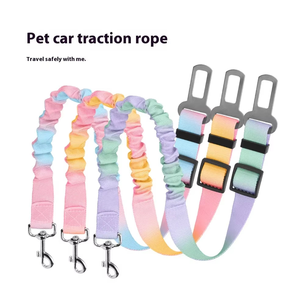 Retractable Vehicle Dog Leash Adjustable Car Safety Belt anti Chew Durable Elastic Tether for Pet Travel Secure Attachment