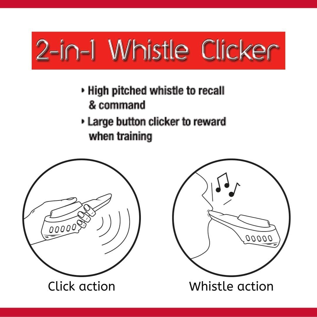 2-In-1 High Pitched Whistle Clicker, Dog Clicker Training Aid for Recall and Command Behaviour, with Neck Strap and Belt Hook 31 G